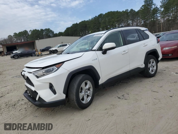 2019 Toyota RAV4 Hybrid XLE with VIN JTMRWRFV1KD004163, listed as a Copart auction lot 49701325 with 81,471 mi miles and Salvage Title. Bid and sale history available at carsss.com. Image 1.