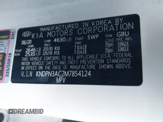 2021 Kia Sportage EX с VIN KNDPN3AC2M7854124, выставлен на аукционе IAAI как лот 41802946 с пробегом 27 420 миль миль и . История ставок и продаж доступна на DreamBid. Изображение 9.