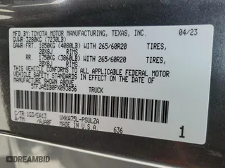 2023 Toyota Tundra 4WD Limited with VIN 5TFJA5DB0PX093856, listed as a Copart auction lot 45469845 with 30,004 mi miles and Salvage Title. Bid and sale history available at carsss.com. Image 13.