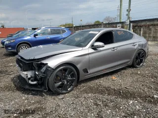 2023 Genesis G70 2.0T with VIN KMTG34TA0PU120631, listed as a Copart auction lot 45530444 with 8,325 mi miles. Bid and sale history available at carsss.com. Image 1.