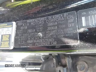 2014 Kia Forte LX with VIN KNAFX4A63E5230865, listed as a IAAI auction lot 41983560 with 103,275 mi miles and . Bid and sale history available at carsss.com. Image 9.
