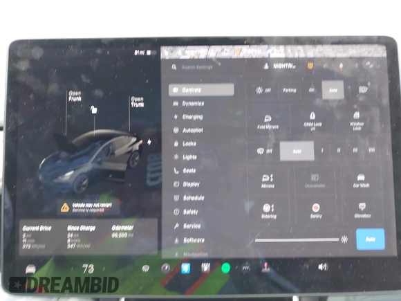 2019 Tesla Model 3 Mid Range with VIN 5YJ3E1EA6KF361808, listed as a IAAI auction lot 41767241 with 96,200 mi miles and . Bid and sale history available at carsss.com. Image 18.