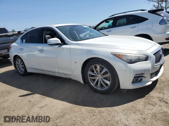 2014 Infiniti Q50 Sport with VIN JN1BV7AP0EM682217, listed as a Copart auction lot 49917125 with 65,606 mi miles and Salvage Title. Bid and sale history available at DreamBid. Image 4.