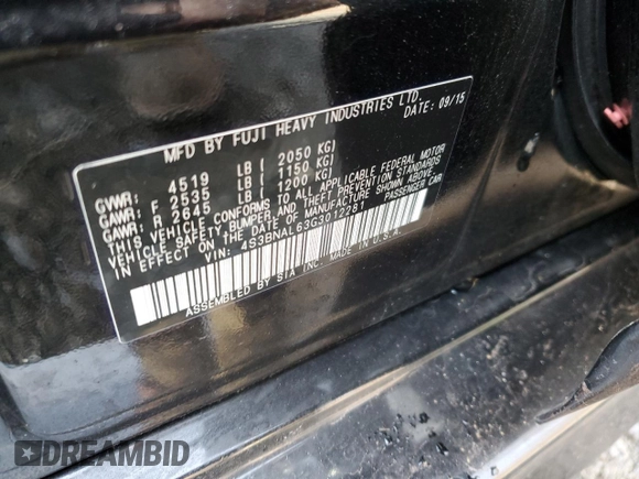 2016 Subaru Legacy 2.5i Limited with VIN 4S3BNAL63G3012281, listed as a Copart auction lot 42209863 with 97,651 mi miles. Bid and sale history available at carsss.com. Image 13.