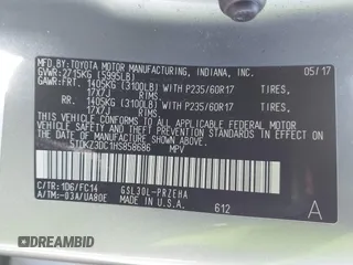 2017 Toyota Sienna LE Auto Access Seat with VIN 5TDKZ3DC1HS858686, listed as a IAAI auction lot 41632546 with 195,088 mi miles. Bid and sale history available at carsss.com. Image 9.
