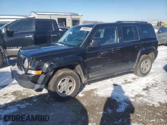 2016 Jeep Patriot Sport with VIN 1C4NJRBB7GD510130, listed as a Copart auction lot 46086455 with 162,248 mi miles and Salvage Title. Bid and sale history available at carsss.com. Image 1.