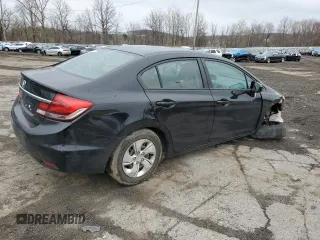 2014 Honda Civic Sedan LX with VIN 2HGFB2F57EH514919, listed as a Copart auction lot 52821645 with 179,571 mi miles and Salvage Title. Bid and sale history available at carsss.com. Image 3.