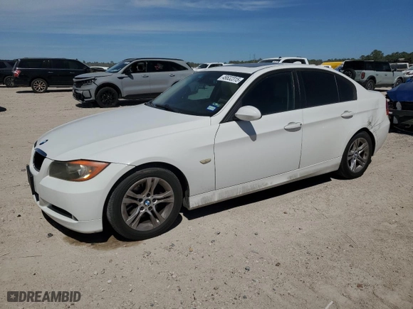 2008 BMW 3 Series 328i with VIN WBAVC53548F008089, listed as a Copart auction lot 49532315 with 138,121 mi miles and Clean Title. Bid and sale history available at carsss.com. Image 1.