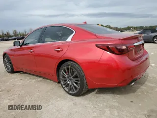 2020 Infiniti Q50 Red Sport 400 with VIN JN1FV7AP4LM630619, listed as a Copart auction lot 89322685 with 49,573 mi miles and Salvage title. Bid and sale history available at DreamBid. Image 2.