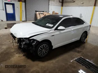 2019 Volkswagen Jetta SEL z VIN 3VWEB7BU0KM196642, wystawiony jako Copart lot #46587375 z przebiegiem 46 221 mil mil oraz Nie do naprawy • Non repairable. Historia ofert i sprzedaży dostępna na DreamBid. Obrazek 1.