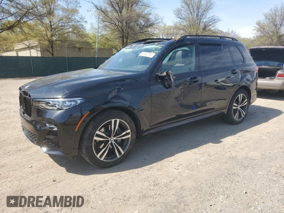 2022 BMW X7 xDrive40i z VIN 5UXCW2C07N9L74738, wystawiony jako Copart lot #53938795 z przebiegiem Nie podano mil oraz Szkoda całkowita • Salvage title. Historia ofert i sprzedaży dostępna na DreamBid. Obrazek 1.