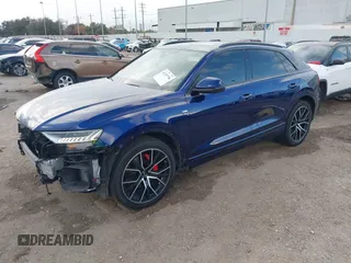 2022 Audi Q8 Prestige with VIN WA1FVBF14ND027851, listed as a IAAI auction lot 41155706 with 54,584 mi miles. Bid and sale history available at carsss.com. Image 2.