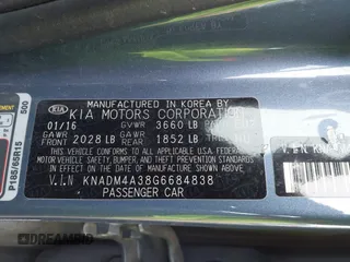 2016 Kia Rio LX with VIN KNADM4A38G6684838, listed as a IAAI auction lot 41283300 with 64,530 mi miles. Bid and sale history available at carsss.com. Image 9.