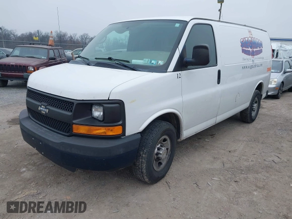 2014 Chevrolet Express Cargo Van with VIN 1GCWGFCA2E1148147, listed as a IAAI auction lot 41101132 with 110,648 mi miles. Bid and sale history available at carsss.com. Image 17.
