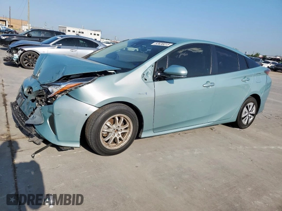 2018 Toyota Prius Two with VIN JTDKBRFU8J3058715, listed as a Copart auction lot 53636015 with 76,808 mi miles and Salvage Title. Bid and sale history available at DreamBid. Image 1.
