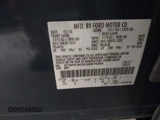 2016 Ford Edge Titanium with VIN 2FMPK3K92GBB76588, listed as a IAAI auction lot 40279879 with 116,293 mi miles. Bid and sale history available at carsss.com. Image 9.
