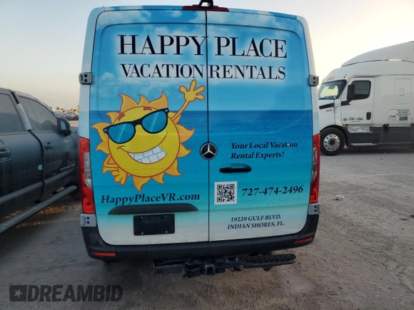 2023 Mercedes-Benz Sprinter Cargo with VIN W1Y70BGY2PT158365, listed as a Copart auction lot 76782644 with Not Provided miles and Non Repairable. Bid and sale history available at DreamBid. Image 6.