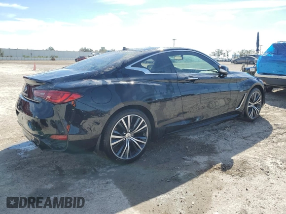 2017 Infiniti Q60 Premium with VIN JN1CV7EK0HM110815, listed as a Copart auction lot 42618875 with 57,303 mi miles and Salvage title. Bid and sale history available at DreamBid. Image 3.