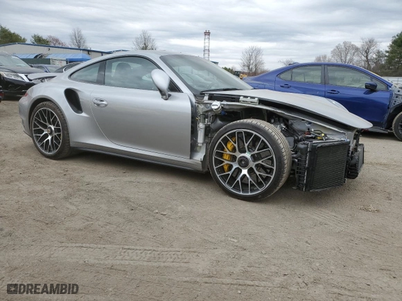 2014 Porsche 911 Turbo S with VIN WP0AD2A99ES166532, listed as a Copart auction lot 48041285 with 17,800 mi miles and Salvage Title. Bid and sale history available at carsss.com. Image 4.