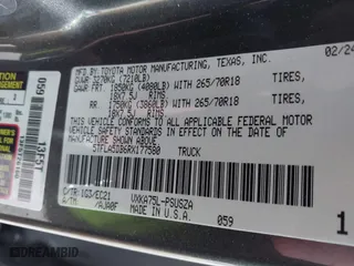2024 Toyota Tundra 4WD SR5 with VIN 5TFLA5DB6RX177580, listed as a IAAI auction lot 41874283 with 6,880 mi miles. Bid and sale history available at carsss.com. Image 9.