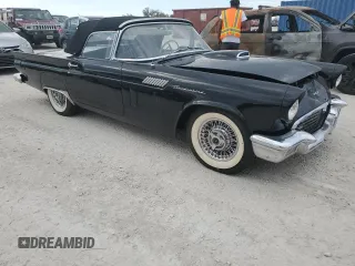 1957 Ford Thunderbird with VIN D7FH241317, listed as a Copart auction lot 78263654 with 92,102 mi miles and Salvage Title. Bid and sale history available at DreamBid. Image 4.