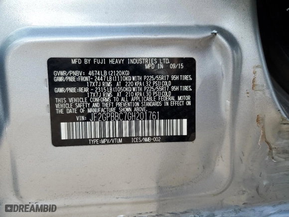 2016 Subaru Crosstrek Hybrid with VIN JF2GPBBC7GH201761, listed as a Copart auction lot 63464324 with 143484 miles and Salvage Title. Bid and sale history available at carsss.com. Image 14.