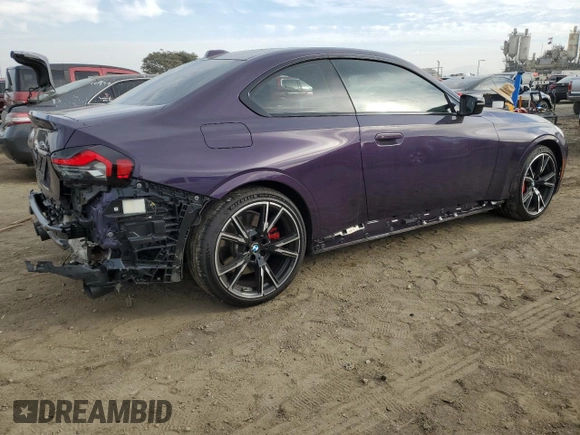 2024 BMW 2 Series M240i xDrive with VIN 3MW53CM02R8E78798, listed as a Copart auction lot 87178544 with 6,686 mi miles and Salvage Title. Bid and sale history available at carsss.com. Image 3.