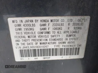 2008 Acura TSX Nav z VIN JH4CL96918C010267, wystawiony jako IAAI lot #42418545 z przebiegiem 162 903 mil mil oraz . Historia ofert i sprzedaży dostępna na DreamBid. Obrazek 9.
