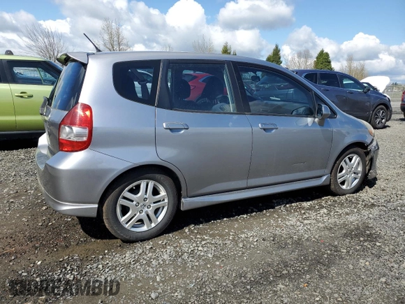 2008 Honda Fit Sport with VIN JHMGD37658S025358, listed as a Copart auction lot 51321675 with 225,596 mi miles and Salvage Title. Bid and sale history available at carsss.com. Image 3.