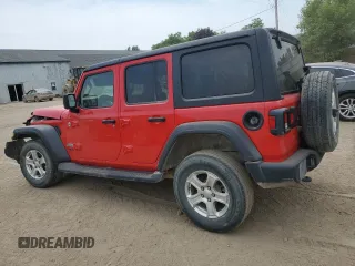 2020 Jeep Wrangler Unlimited Sport S with VIN 1C4HJXDG9LW285783, listed as a Copart auction lot 60877335 with 43,248 mi miles and Salvage title. Bid and sale history available at DreamBid. Image 2.