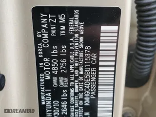 2011 Hyundai Genesis with VIN KMHGC4DE5BU115378, listed as a Copart auction lot 45791005 with 26,112 mi miles and Salvage Title. Bid and sale history available at carsss.com. Image 12.