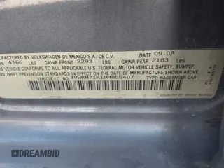 2009 Volkswagen Jetta SE с VIN 3VWRM71K19M055407, выставлен на аукционе IAAI как лот 42308740 с пробегом 201 630 миль миль и . История ставок и продаж доступна на DreamBid. Изображение 9.