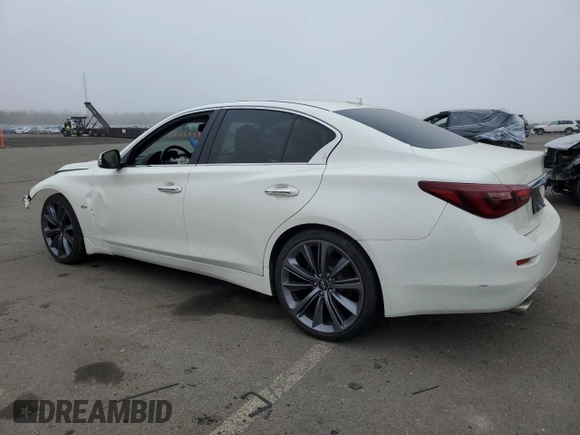 2017 Infiniti Q50 2.0t with VIN JN1CV7ARXHM682249, listed as a Copart auction lot 49639315 with 71,362 mi miles and Salvage Title. Bid and sale history available at carsss.com. Image 2.