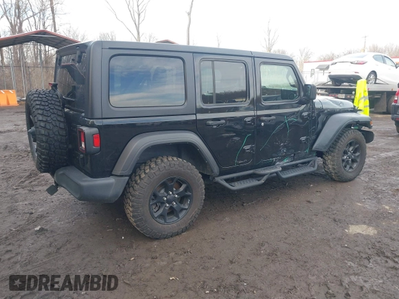 2022 Jeep Wrangler Unlimited Sport S with VIN 1C4HJXDG1NW141244, listed as a IAAI auction lot 41532388 with 27,829 mi miles. Bid and sale history available at carsss.com. Image 4.