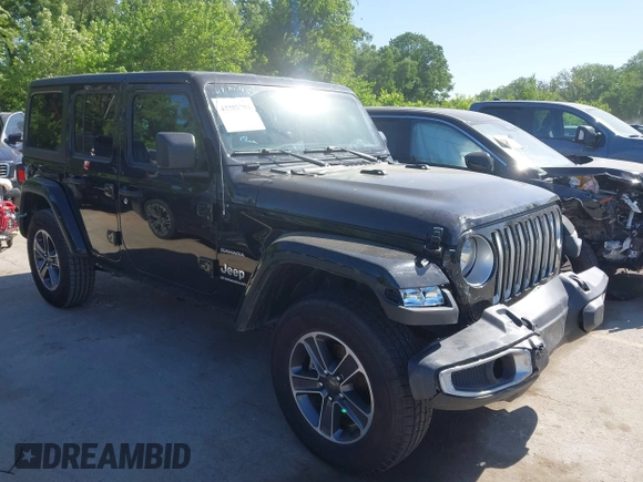 2023 Jeep Wrangler Sahara with VIN 1C4HJXEN5PW702268, listed as a IAAI auction lot 42288704 with 57,240 mi miles and . Bid and sale history available at DreamBid. Image 1.
