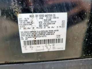 2017 Ford Explorer z VIN 1FM5K7BH4HGA15773, wystawiony jako Copart lot #60110575 z przebiegiem 99 122 mil mil oraz Szkoda całkowita • Salvage title. Historia ofert i sprzedaży dostępna na DreamBid. Obrazek 14.