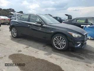 2024 Infiniti Q50 Luxe with VIN JN1EV7BR5RM630469, listed as a Copart auction lot 72450624 with 14,131 mi miles and Salvage Title. Bid and sale history available at DreamBid. Image 4.