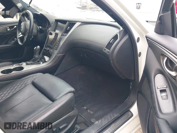 2019 Infiniti Q50 RED SPORT 400 with VIN JN1FV7AP3KM760521, listed as a IAAI auction lot 41469103 with 85,768 mi miles. Bid and sale history available at carsss.com. Image 5.