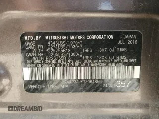 2016 Mitsubishi Outlander Sport 2.0 ES with VIN JA4AP3AUXGZ064856, listed as a Copart auction lot 53270595 with 116,868 mi miles and Salvage Title. Bid and sale history available at carsss.com. Image 15.