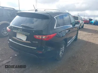 2014 Infiniti QX60 with VIN 5N1AL0MM3EC546351, listed as a IAAI auction lot 42196214 with 199,071 mi miles and . Bid and sale history available at DreamBid. Image 4.
