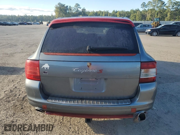 2005 Porsche Cayenne S with VIN WP1AB29P85LA61837, listed as a Copart auction lot 75708194 with 0 mi miles and Salvage Title. Bid and sale history available at carsss.com. Image 6.