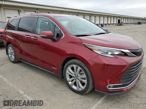2021 Toyota Sienna Limited z VIN 5TDERKECXMS032404, wystawiony jako Copart lot #55144615 z przebiegiem 26 814 mil mil oraz Czysty tytuł • Clean title. Historia ofert i sprzedaży dostępna na DreamBid. Obrazek 4.