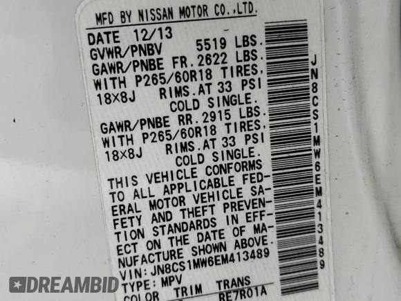 2014 Infiniti QX70 z VIN JN8CS1MW6EM413489, wystawiony jako Copart lot #87665875 z przebiegiem 139 371 mil mil oraz Czysty tytuł • Clean title. Historia ofert i sprzedaży dostępna na DreamBid. Obrazek 13.