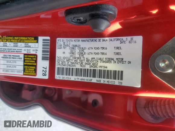 2016 Toyota Tacoma SR with VIN 3TMCZ5AN1GM022641, listed as a Copart auction lot 47551415 with 141,522 mi miles and Salvage Title. Bid and sale history available at carsss.com. Image 14.
