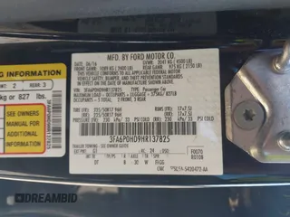 2017 Ford Fusion SE with VIN 3FA6P0HD9HR137825, listed as a IAAI auction lot 41737647 with 128,545 mi miles and . Bid and sale history available at DreamBid. Image 9.