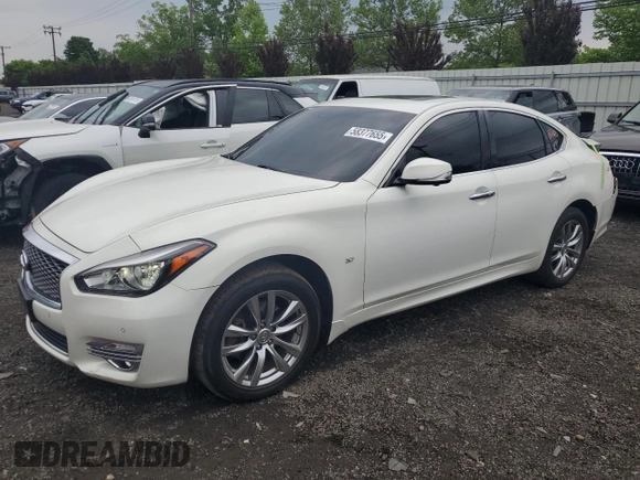 2015 Infiniti Q70 z VIN JN1BY1AR1FM561445, wystawiony jako Copart lot #58377655 z przebiegiem 202 174 mil mil oraz Szkoda całkowita • Salvage title. Historia ofert i sprzedaży dostępna na DreamBid. Obrazek 1.