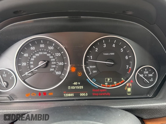 2015 BMW 3 Series 328i xDrive with VIN WBA3B5C59FP654679, listed as a Copart auction lot 59805525 with 120,885 mi miles and Clean title. Bid and sale history available at DreamBid. Image 8.
