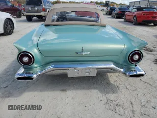 1957 Ford Thunderbird with VIN D7FH182410, listed as a Copart auction lot 77671374 with 319 mi miles and Salvage Title. Bid and sale history available at DreamBid. Image 6.