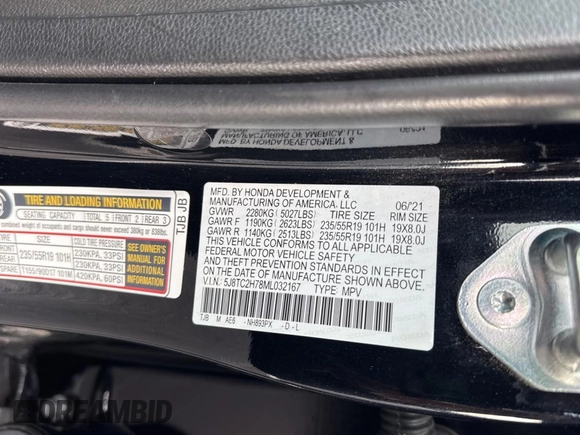 2021 Acura RDX Advance with VIN 5J8TC2H78ML032167, listed as a Copart auction lot 56598535 with 36,057 mi miles and Salvage title. Bid and sale history available at DreamBid. Image 10.
