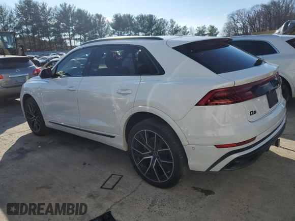 2021 Audi Q8 Premium Plus with VIN WA1EVAF16MD014460, listed as a Copart auction lot 83991764 with 53,464 mi miles and Salvage title. Bid and sale history available at DreamBid. Image 2.